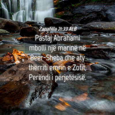 Picture 04 - Zanafilla 21:33 ALB - Pastaj Abrahami mbolli një marinë në - Bible Verse Picture