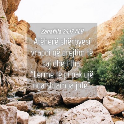 Picture 04 - Zanafilla 24:17 ALB - Atëherë shërbyesi vrapoi në drejtim të saj - Bible Verse Picture