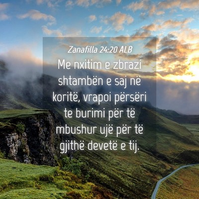 Picture 04 - Zanafilla 24:20 ALB - Me nxitim e zbrazi shtambën e saj në koritë, - Bible Verse Picture
