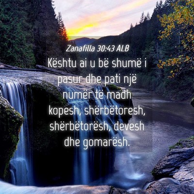 Picture 04 - Zanafilla 30:43 ALB - Kështu ai u bë shumë i pasur dhe pati një - Bible Verse Picture