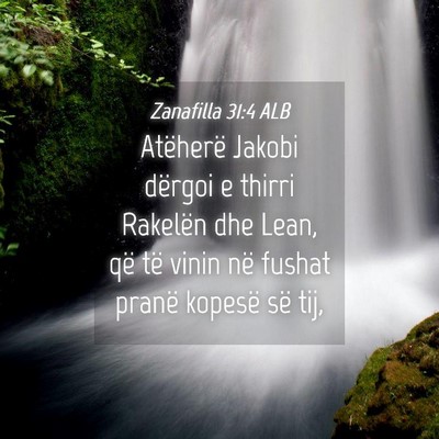 Picture 04 - Zanafilla 31:4 ALB - Atëherë Jakobi dërgoi e thirri Rakelën dhe - Bible Verse Picture