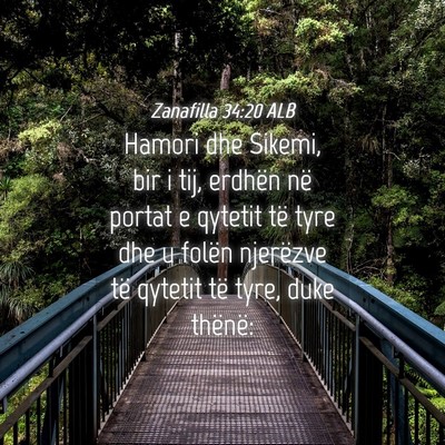 Picture 04 - Zanafilla 34:20 ALB - Hamori dhe Sikemi, bir i tij, erdhën në portat - Bible Verse Picture