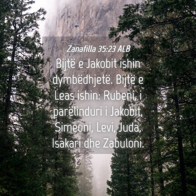 Picture 04 - Zanafilla 35:23 ALB - Bijtë e Jakobit ishin dymbëdhjetë. Bijtë e - Bible Verse Picture