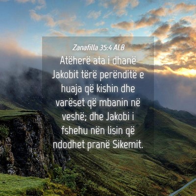 Picture 04 - Zanafilla 35:4 ALB - Atëherë ata i dhanë Jakobit tërë perënditë - Bible Verse Picture