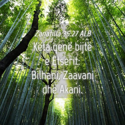 Picture 04 - Zanafilla 36:27 ALB - Këta qenë bijtë e Etserit: Bilhani, Zaavani - Bible Verse Picture