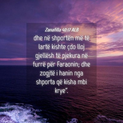 Picture 04 - Zanafilla 40:17 ALB - dhe në shportën më të lartë kishte çdo lloj - Bible Verse Picture