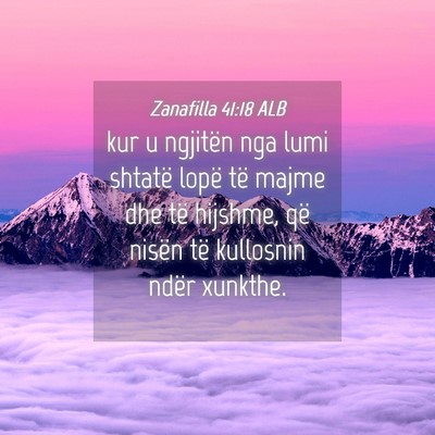 Picture 04 - Zanafilla 41:18 ALB - kur u ngjitën nga lumi shtatë lopë të majme - Bible Verse Picture