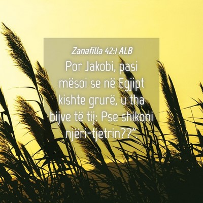 Picture 04 - Zanafilla 42:1 ALB - Por Jakobi, pasi mësoi se në Egjipt kishte - Bible Verse Picture