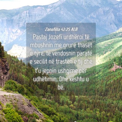Picture 04 - Zanafilla 42:25 ALB - Pastaj Jozefi urdhëroi të mbushnin me grurë - Bible Verse Picture
