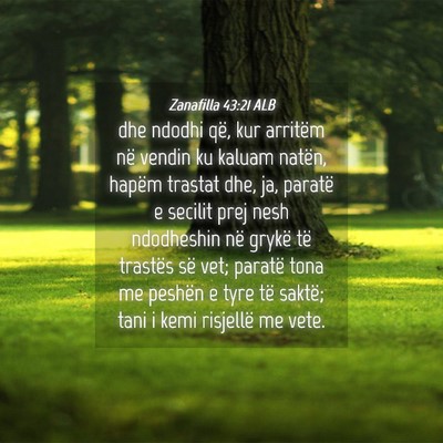 Picture 04 - Zanafilla 43:21 ALB - dhe ndodhi që, kur arritëm në vendin ku kaluam - Bible Verse Picture