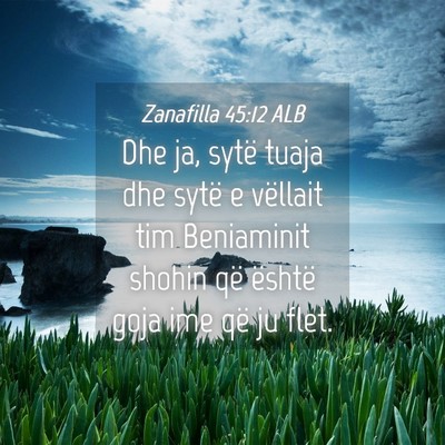 Picture 04 - Zanafilla 45:12 ALB - Dhe ja, sytë tuaja dhe sytë e vëllait tim - Bible Verse Picture