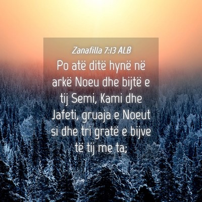 Picture 04 - Zanafilla 7:13 ALB - Po atë ditë hynë në arkë Noeu dhe bijtë e - Bible Verse Picture