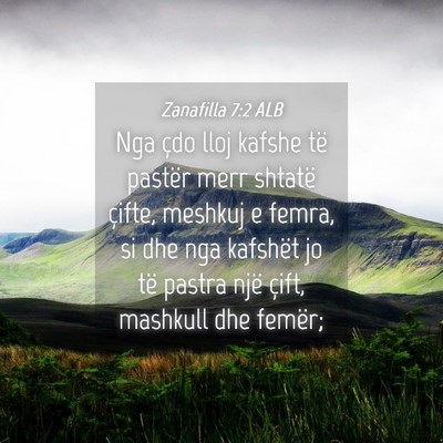 Picture 04 - Zanafilla 7:2 ALB - Nga çdo lloj kafshe të pastër merr shtatë - Bible Verse Picture