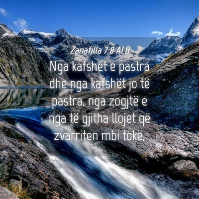 Picture 04 - Zanafilla 7:8 ALB - Nga kafshët e pastra dhe nga kafshët jo të - Bible Verse Picture