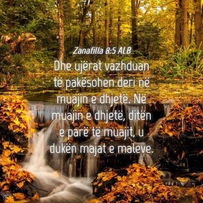 Picture 04 - Zanafilla 8:5 ALB - Dhe ujërat vazhduan të pakësohen deri në - Bible Verse Picture