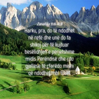 Picture 04 - Zanafilla 9:16 ALB - Harku, pra, do të ndodhet në retë dhe unë do - Bible Verse Picture
