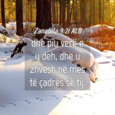 Picture 04 - Zanafilla 9:21 ALB - dhe piu verë e u deh, dhe u zhvesh në mes të - Bible Verse Picture