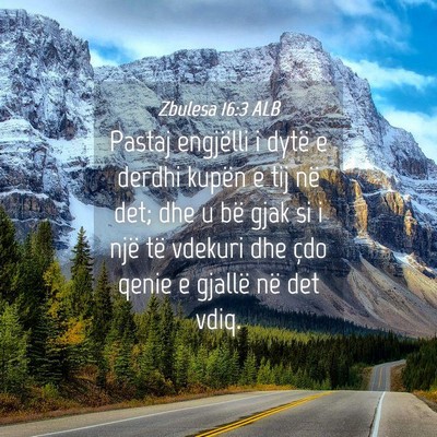 Picture 04 - Zbulesa 16:3 ALB - Pastaj engjëlli i dytë e derdhi kupën e tij - Bible Verse Picture