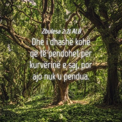 Picture 04 - Zbulesa 2:21 ALB - Dhe i dhashë kohë që të pendohet për - Bible Verse Picture