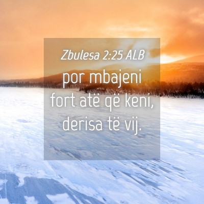 Picture 04 - Zbulesa 2:25 ALB - por mbajeni fort atë që keni, derisa të - Bible Verse Picture