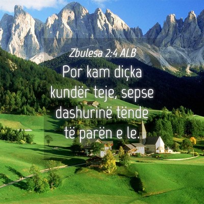 Picture 04 - Zbulesa 2:4 ALB - Por kam diçka kundër teje, sepse dashurinë - Bible Verse Picture