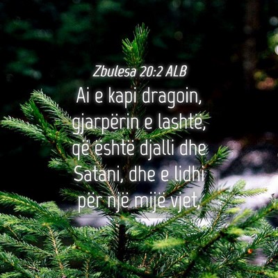 Picture 04 - Zbulesa 20:2 ALB - Ai e kapi dragoin, gjarpërin e lashtë, që - Bible Verse Picture