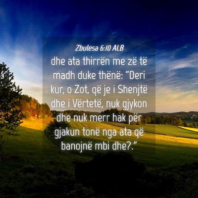 Picture 04 - Zbulesa 6:10 ALB - dhe ata thirrën me zë të madh duke thënë: - Bible Verse Picture