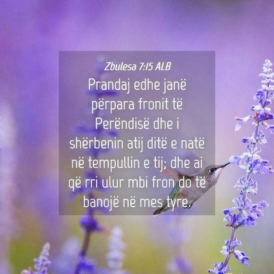 Picture 04 - Zbulesa 7:15 ALB - Prandaj edhe janë përpara fronit të - Bible Verse Picture