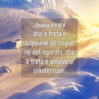 Picture 04 - Zbulesa 8:9 ALB - dhe e treta e krijesave që rrojnë në det - Bible Verse Picture