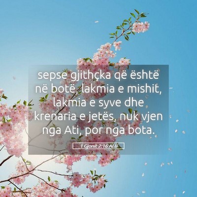 Picture 05 - 1 Gjonit 2:16 ALB - sepse gjithçka që është në botë, lakmia e - Bible Verse Picture