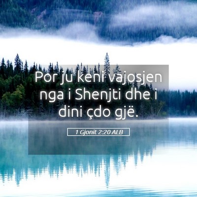 Picture 05 - 1 Gjonit 2:20 ALB - Por ju keni vajosjen nga i Shenjti dhe i dini - Bible Verse Picture