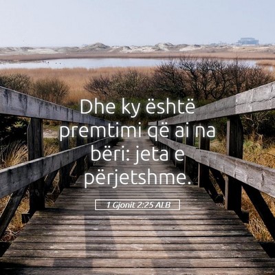 Picture 05 - 1 Gjonit 2:25 ALB - Dhe ky është premtimi që ai na bëri: jeta e - Bible Verse Picture
