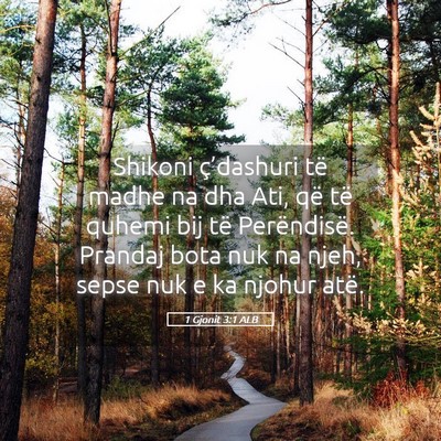 Picture 05 - 1 Gjonit 3:1 ALB - Shikoni ç’dashuri të madhe na dha Ati, që - Bible Verse Picture