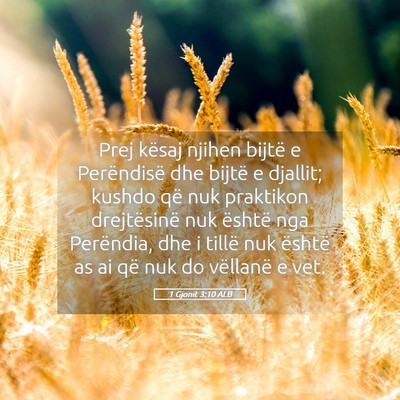 Picture 05 - 1 Gjonit 3:10 ALB - Prej kësaj njihen bijtë e Perëndisë dhe - Bible Verse Picture