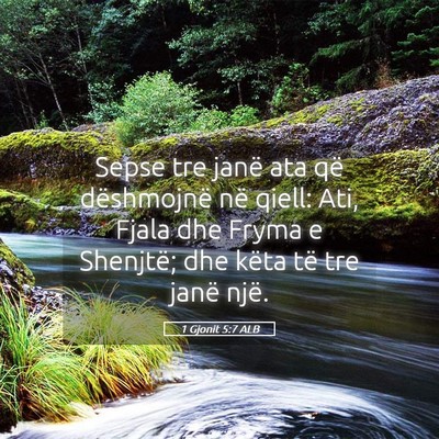 Picture 05 - 1 Gjonit 5:7 ALB - Sepse tre janë ata që dëshmojnë në qiell: - Bible Verse Picture