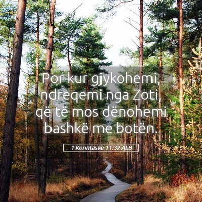 Picture 05 - 1 Korintasve 11:32 ALB - Por kur gjykohemi, ndreqemi nga Zoti, që të mos - Bible Verse Picture