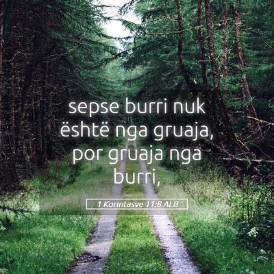 Picture 05 - 1 Korintasve 11:8 ALB - sepse burri nuk është nga gruaja, por gruaja - Bible Verse Picture