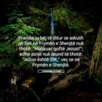 Picture 05 - 1 Korintasve 12:3 ALB - Prandaj ju bëj të ditur se askush që flet në - Bible Verse Picture