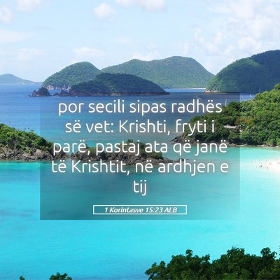 Picture 05 - 1 Korintasve 15:23 ALB - por secili sipas radhës së vet: Krishti, fryti - Bible Verse Picture