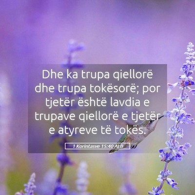 Picture 05 - 1 Korintasve 15:40 ALB - Dhe ka trupa qiellorë dhe trupa tokësorë; por - Bible Verse Picture