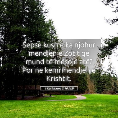 Picture 05 - 1 Korintasve 2:16 ALB - Sepse kush e ka njohur mendjen e Zotit që mund - Bible Verse Picture