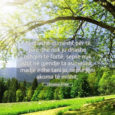 Picture 05 - 1 Korintasve 3:2 ALB - Ju dhashë qumësht për të pirë dhe nuk ju - Bible Verse Picture