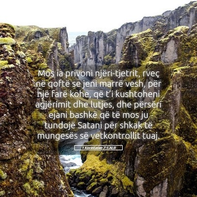Picture 05 - 1 Korintasve 7:5 ALB - Mos ia privoni njëri-tjetrit, rveç në qoftë - Bible Verse Picture