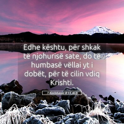 Picture 05 - 1 Korintasve 8:11 ALB - Edhe kështu, për shkak të njohurisë sate, do - Bible Verse Picture