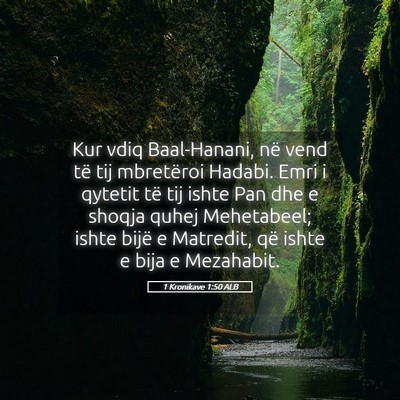 Picture 05 - 1 Kronikave 1:50 ALB - Kur vdiq Baal-Hanani, në vend të tij mbretëroi - Bible Verse Picture