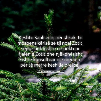 Picture 05 - 1 Kronikave 10:13 ALB - Kështu Sauli vdiq për shkak, të - Bible Verse Picture