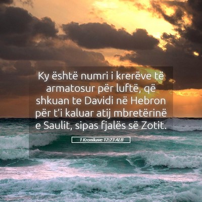 Picture 05 - 1 Kronikave 12:23 ALB - Ky është numri i krerëve të armatosur për - Bible Verse Picture