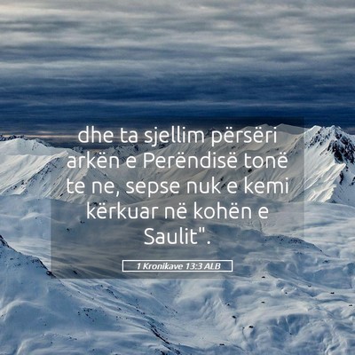 Picture 05 - 1 Kronikave 13:3 ALB - dhe ta sjellim përsëri arkën e Perëndisë - Bible Verse Picture