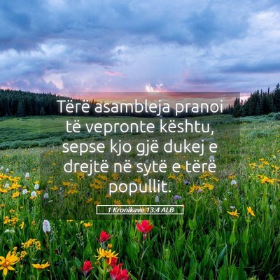 Picture 05 - 1 Kronikave 13:4 ALB - Tërë asambleja pranoi të vepronte kështu, - Bible Verse Picture