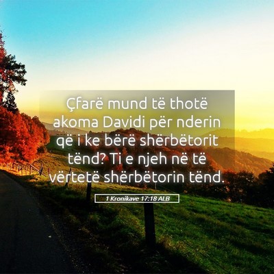 Picture 05 - 1 Kronikave 17:18 ALB - Çfarë mund të thotë akoma Davidi për nderin - Bible Verse Picture